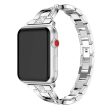 Apple Watch (38 40 SE 41 42mm) Formet Stål Rem m. Rhinsten - Sølv Online Hot Sale