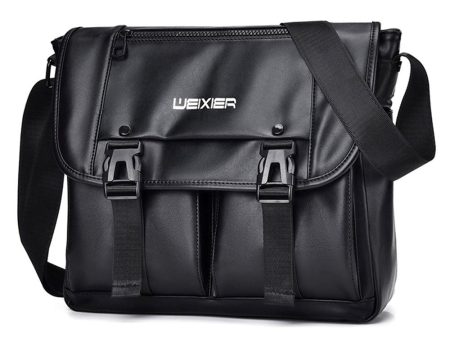 WEIXIER Læder Crossbody Skuldertaske (30 x 27 x 11) - Sort Online now