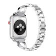 Apple Watch (38 40 SE 41 42mm) Formet Stål Rem m. Rhinsten - Sølv Online Hot Sale