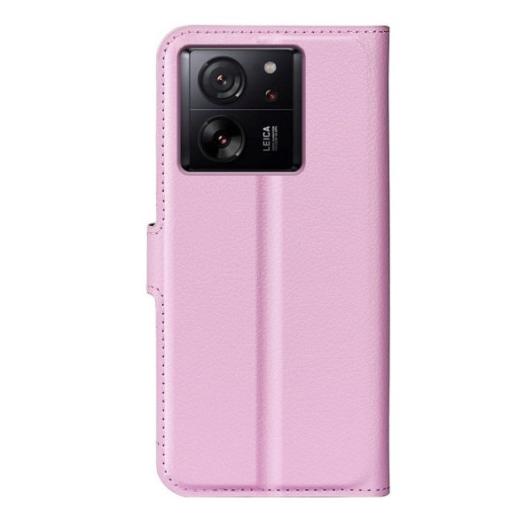 Xiaomi 13T   13T Pro Litchi Læder Cover m. Pung - Lyserød For Sale