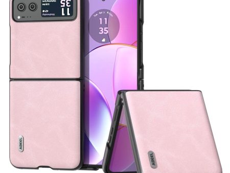 Motorola Razr 40 Læderbelagt Plastik Cover - Pink on Sale