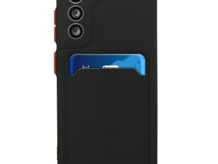 Samsung Galaxy S23 FE Fleksibelt Plastik Cover m. Kortholder - Sort Online Sale