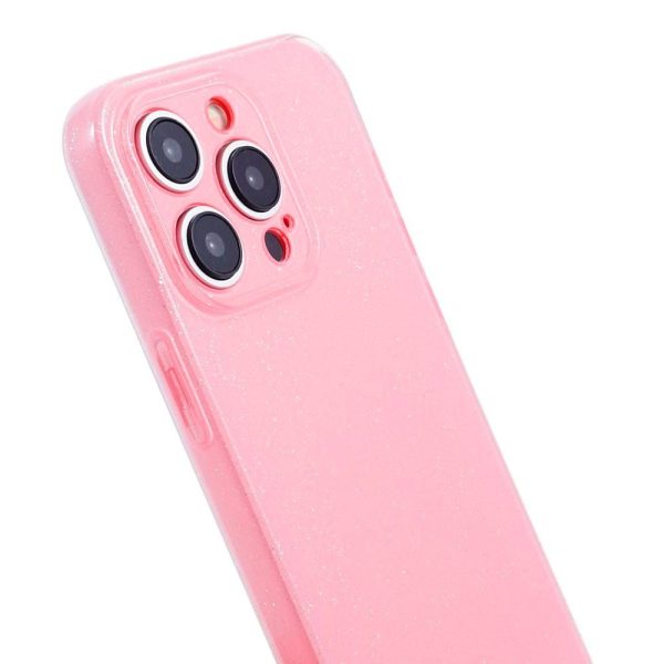 iPhone 15 Pro Fleksibelt Plastik Cover m. Glimmer - Lyserød Sale