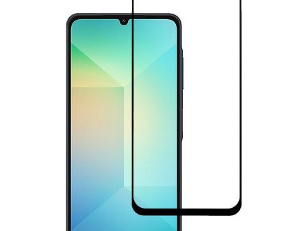 Samsung Galaxy A06 Hærdet Glas - Full Fit Skærmbeskyttelse - Gennemsigtig   Sort Kant Supply