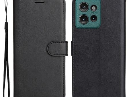 Motorola Edge 50 Wallet Flip Cover i læder m. Pung - Sort Online Sale