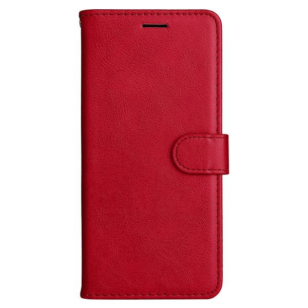 Motorola Edge 50 Wallet Flip Cover i læder m. Pung - Rød Online Sale