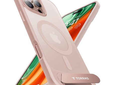 Torras iPhone 16 Pro Hybrid Cover m. Ståfunktion - MagSafe Kompatibel - Rose Gold Cheap