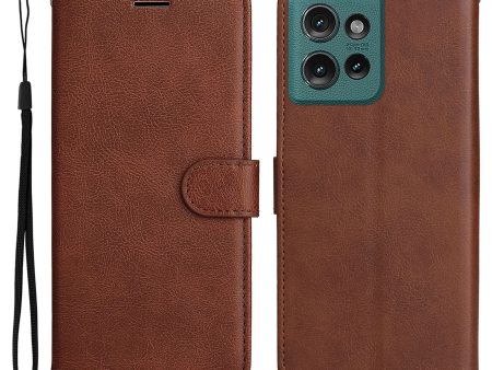 Motorola Moto G55 Wallet Flip Cover i læder m. Pung - Mørkebrun For Discount