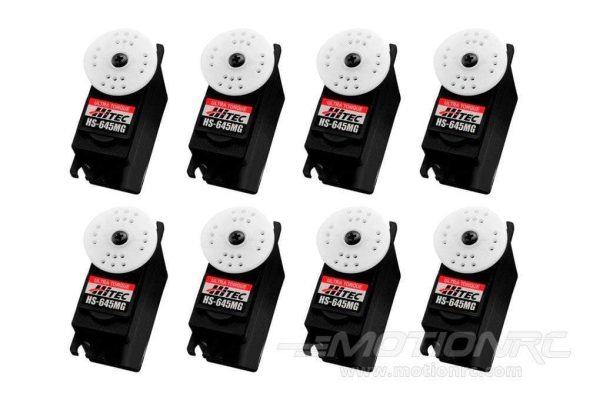 Hitec HS-645MG Ultra Torque Ball Bearing Metal Gear Servo Airplane Multi-Pack (8 Servos) Hot on Sale